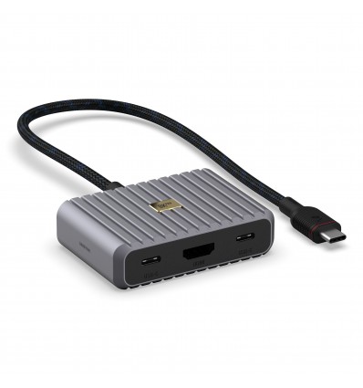 UNISYNK 5 PORT USB-C HUB 8K 100W GREY